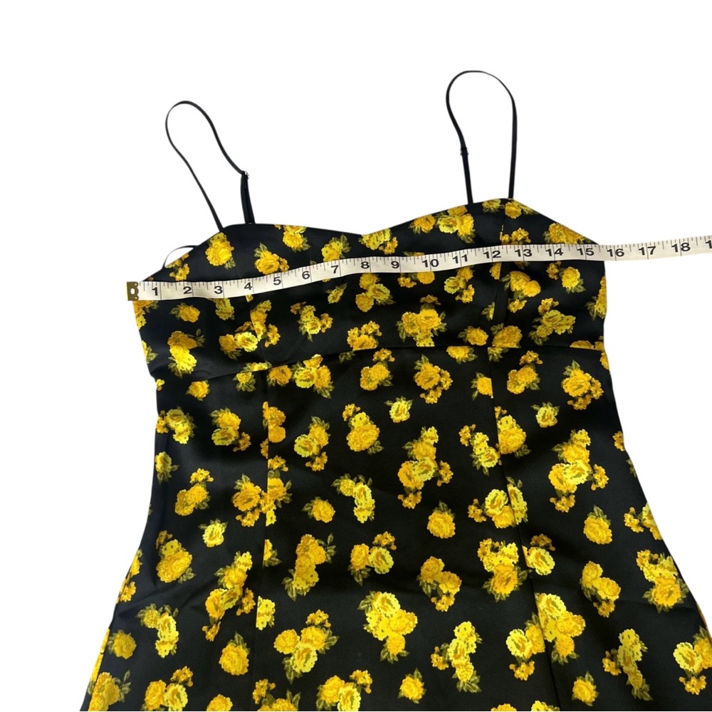 For Love & Lemons Marigold Lyla Dress Black and Yellow Floral Print - Picture 9 of 12